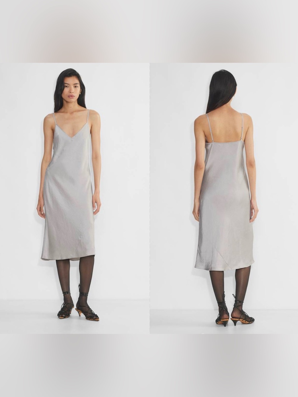 Wilfred Only Slip Satin Midi Dress Sz M
